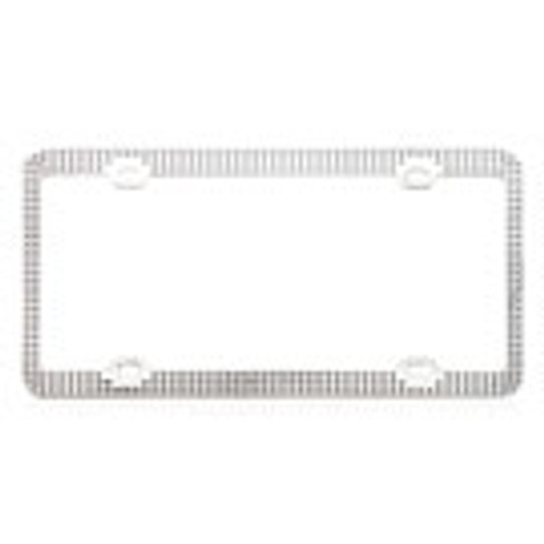 VALOR White Crystals Chrome Coating Metal Frame With Triple Row Crystals