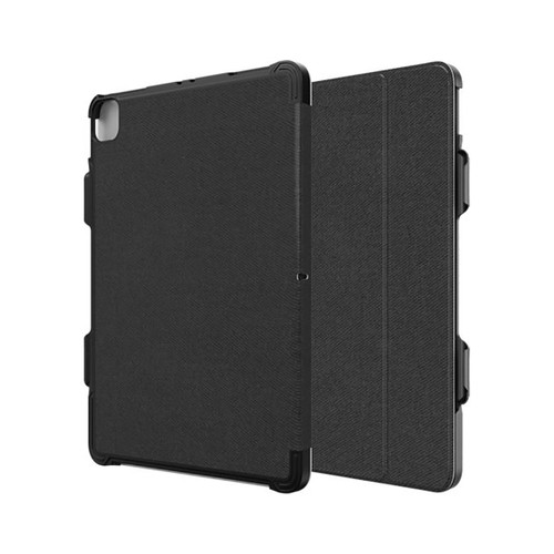 Verizon Folio Case & Displayschutzfolie aus gehärtetem Glas für iPad Pro 2020 12,9 Zoll – Schwarz