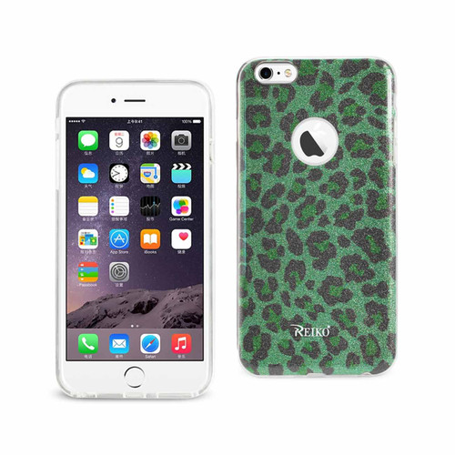 10 Pack - Reiko iPhone 6 Plus/ 6S Plus Shine Glitter Shimmer Hybrid Case In Leopard Green