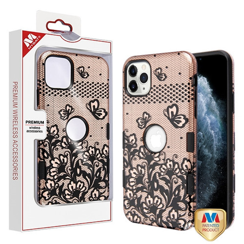 MYBAT Black Lace Flowers (2D Rose Gold)/Black TUFF Subs Hybrid Case (with Package)