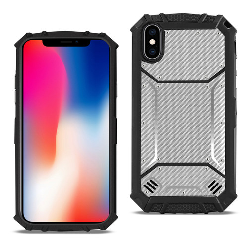 Reiko APPLE IPHONE X Carbon Fiber Hard-shell Case In Gray