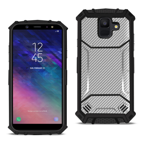 Reiko Samsung Galaxy A6 Carbon Fiber Hard-shell Case In Gray