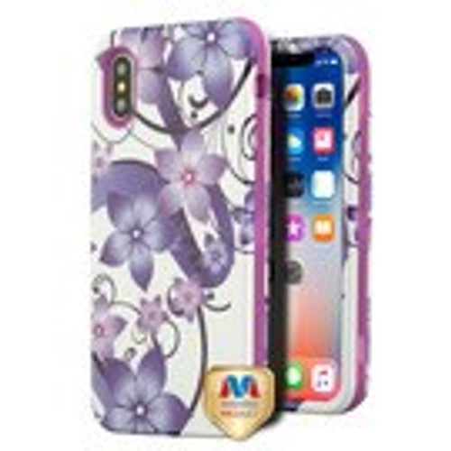 MYBAT Purple Hibiscus Flower Romance/Electric Purple VERGE Hybrid Case [New Improved Design](IPHONEXHPCVRGIM412WP)