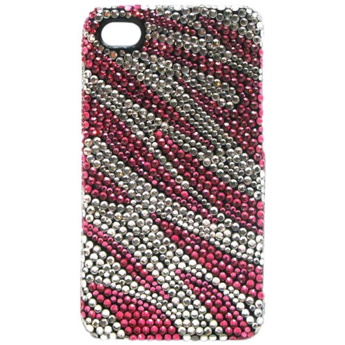 Crystal Icing Select Case Cover for Apple iPhone 4/4S  (Pink Zebra Crystal) - CI1003-Z