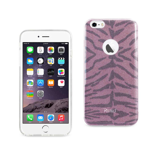 REIKO IPHONE 6 PLUS/ 6S PLUS SHINE GLITTER SHIMMER TIGER STRIPE HYBRID CASE IN HOT PINK