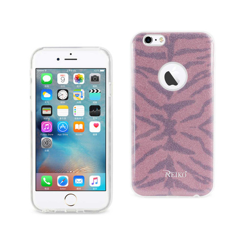 REIKO IPHONE 6/ 6S SHINE GLITTER SHIMMER TIGER STRIPE HYBRID CASE IN HOT PINK