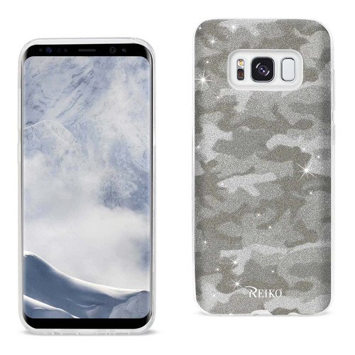 REIKO SHINE GLITTER SHIMMER CAMOUFLAGE HYBRID CASE FOR GALAXY S8 IN BROWN