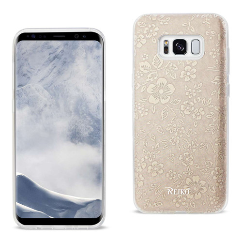 REIKO SHINE GLITTER SHIMMER PLUM BLOSSOM HYBRID CASE FOR SAMSUNG GALAXY S8 - GOLD