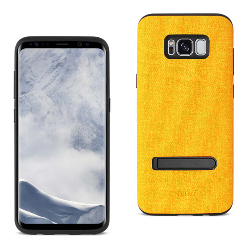 REIKO SAMSUNG GALAXY S8/ SM DENIM TEXTURE TPU PROTECTOR COVER IN YELLOW