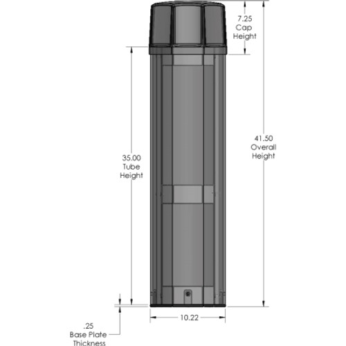 Outdoor Bollard w/ Octagonal Cap