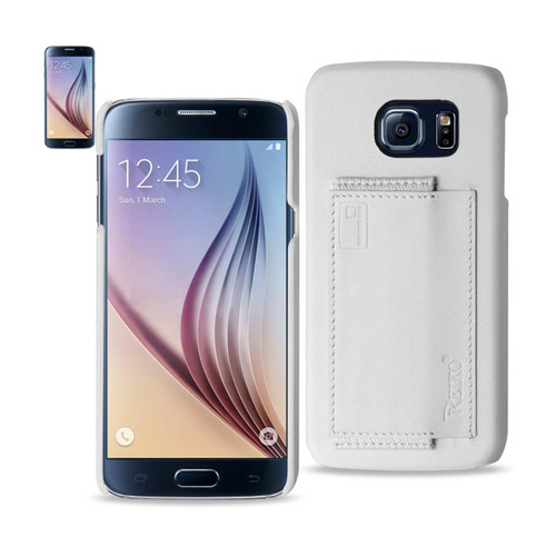 REIKO RFID GENUINE LEATHER CASE PROTECTION FOR GALAXY S6 AND KEY HOLDER IN IVORY