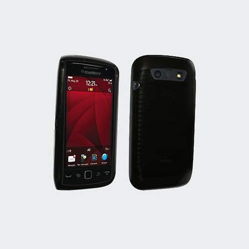 High Gloss Silicone Cover for BlackBerry Torch 9850 (Black)