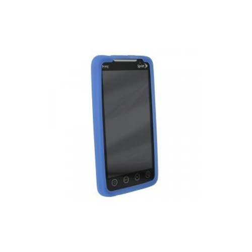 Sprint - Silicon Sleeve Case with Kickstand Opening for HTC EVO 4G - Blue