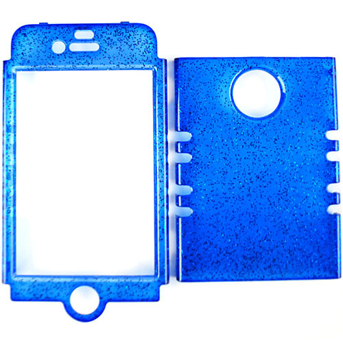 Custodia a scatto Unlimited Cellular Rocker per Apple iPhone 4/4S (trasparente glitter blu scuro)