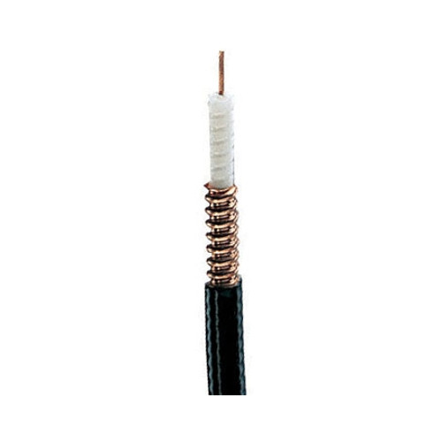 1/4" 50 ohm brandvertragende superflex kabel, zwart