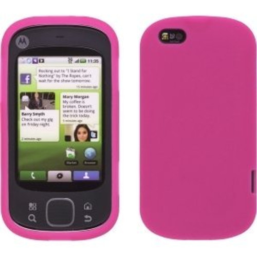 Silicone Gel Skin Case for Motorola Cliq XT - Watermelon Pink