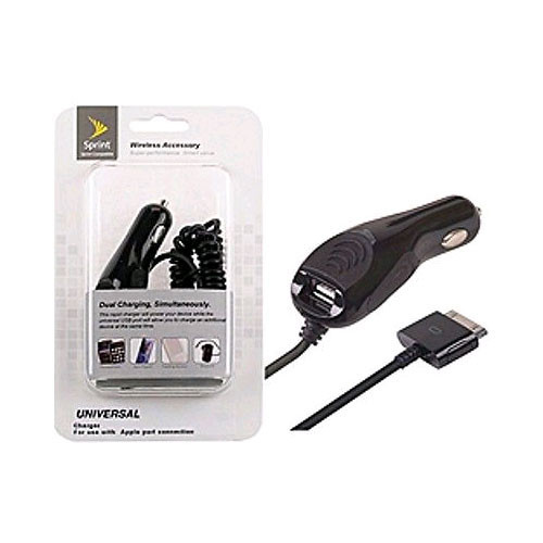 Sprint 30-Pin Car Charger for Apple iPhone 4S / 4G Dual (Black) - 318559-Z