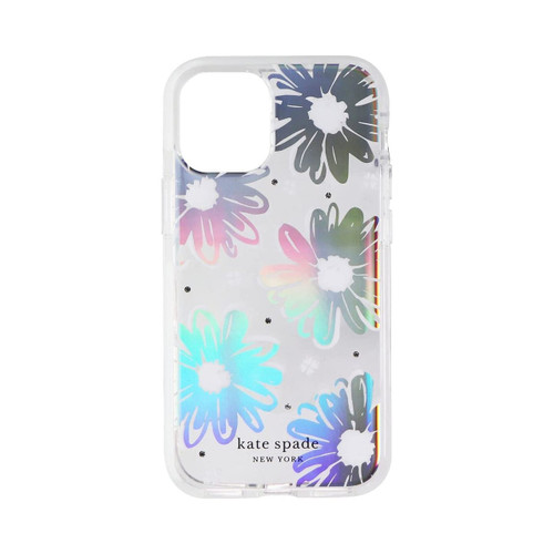 Kate Spade Defensive Hardshell Case for iPhone 12 mini - Daisy Iridescent Foil