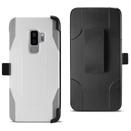 Reiko Samsung Galaxy S9 Plus 3-In-1 Hybrid Heavy Duty Holster Combo Case In Ivory