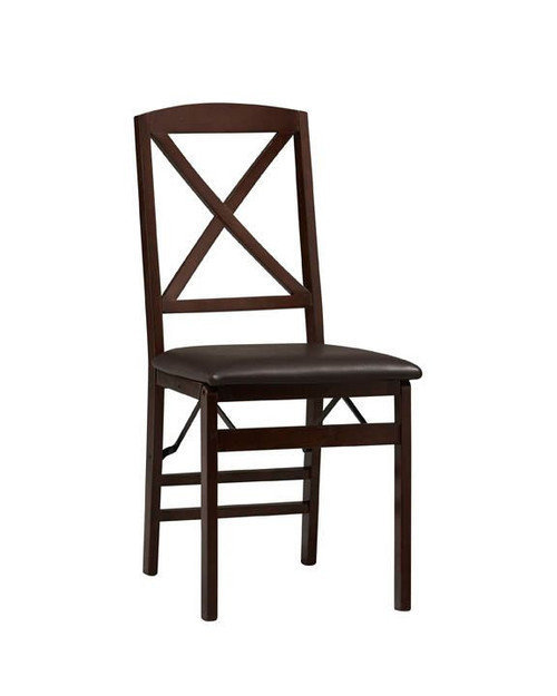 Linon Triena 18" X-Back Folding Chairs, 2 pk. - Espresso