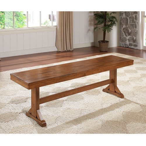 W. Trends Wood Bench - Antique Brown