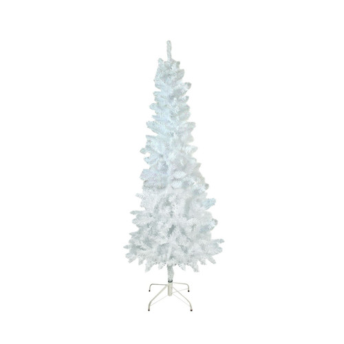Northlight 7.5' Pencil White Glimmer Iridescent Spruce Artificial Christmas Tree - Unlit
