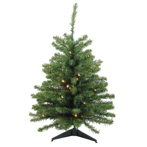 Northlight 3' Pre-Lit Green Medium Canadian Pine Artificial Christmas Tree - Clear LED Lights