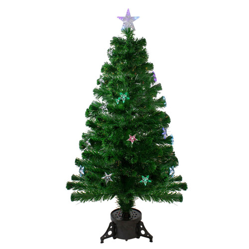 Northlight 4' Pre-Lit LED Artificial Fiber Optic Christmas Tree With Color Changing Stars