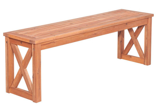 W. Trends Outdoor Alder Acacia Wood Dining Bench - Brown