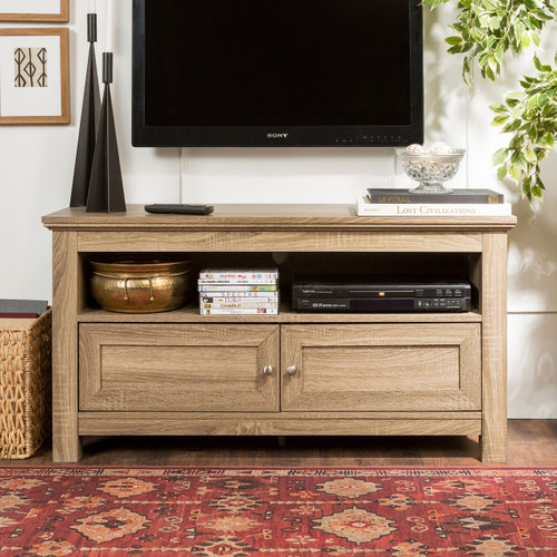 W. Trends 44" Transitional Wood TV Stand for Most TV's up to 50" - Driftwood