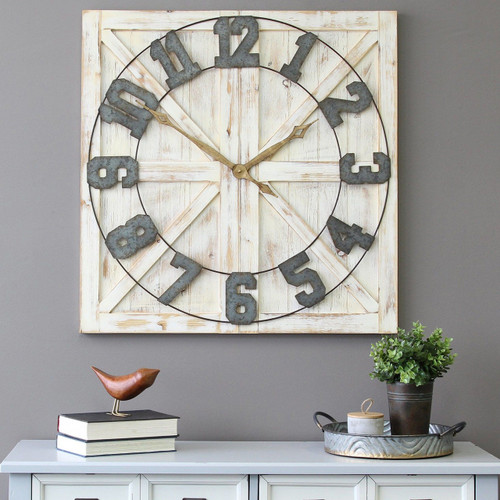 Stratton Home Decor Farmhouse Wall Clock - Rustic