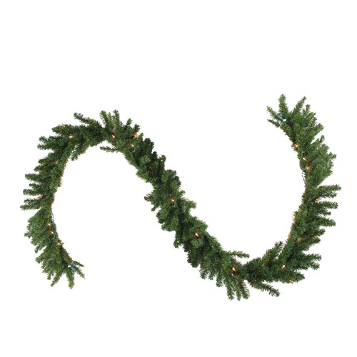 Northlight 9' x 14" Pre-Lit Canadian Pine Artificial Christmas Garland - Clear Lights