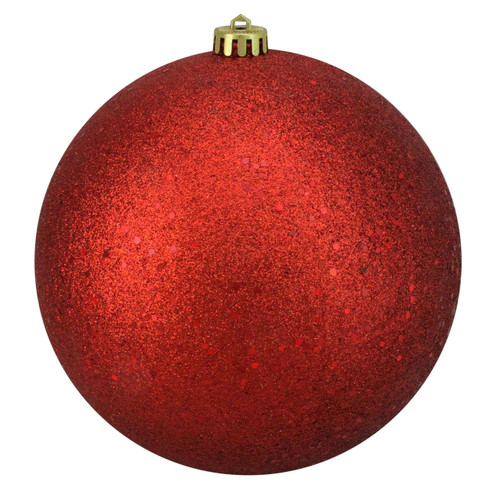 Northlight 8" Holographic Glitter Shatterproof Christmas Ball Ornament - Red