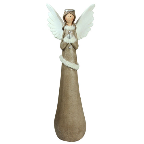 Northlight 24" Praying Angel Christmas Tabletop Figure - Brown and Silver