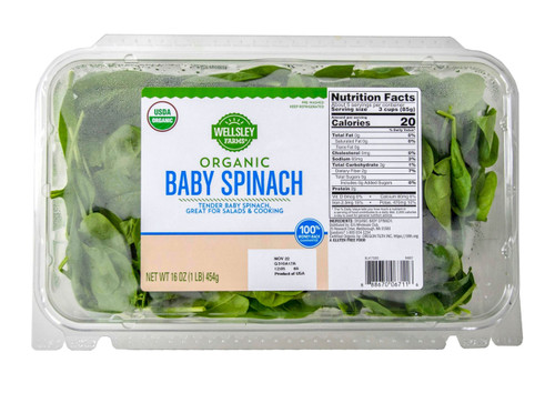 Wellsley Farms Organic Baby Spinach, 16 oz.