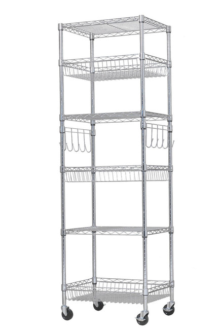 Berkley Jensen 24" 6-Shelf Steel Rack - Chrome