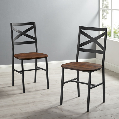 W. Trends Industrial Wood Dining Chairs, 2 pk. - Dark Walnut