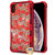 MYBAT Red Electroplating/Hibiscus Flower/Silver Flowing Sparkles TUFF Quicksand Glitter Lite Case  for iPhone XS Max