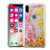 Transparent S-shaped Pink/Gold Quicksand Glitter Hybrid Protector Cover for iPhone XS/X