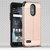 Rose Gold Leather Texture/Black Hybrid Case for Stylo 3 Plus,MP450,TP450,LS777 (Stylo 3)