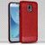 Red Leather Texture/Black Hybrid Case for Galaxy J3 V/J3 3rd Gen