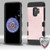 MYBAT Rose Gold/Black Brushed TUFF Trooper Hybrid Protector Cover for Galaxy S9