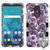 MYBAT Purple European Flowers/Black TUFF Hybrid Phone Protector Cover for Stylo 4 Plus,Stylo 4