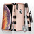 MYBAT Rose Gold Carbon Fiber Texture/Black TUFF Fuse Hybrid Case(with Black Horizontal Holster) for iPhone XS Max