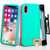 MYBAT Rubberized Teal Green/Electric Pink VERGE Hybrid Case [New Improved Design](with Black Horizontal Holster)