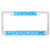 MYBAT Blue Paw Design Metal License Plate Frames with Double Row Shining White Crystals