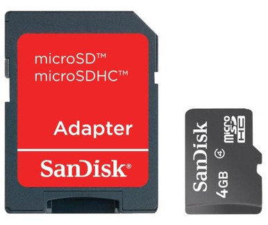 SANDISK 4GB Micro SDHC Memory Card SDSDQM-004G