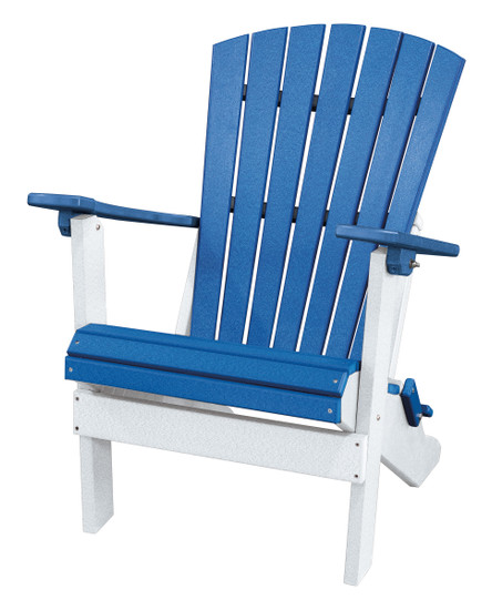 OS Home and Office Model 519BW Fan Back Folding Adirondack Chair Made in the USA- Blue, White