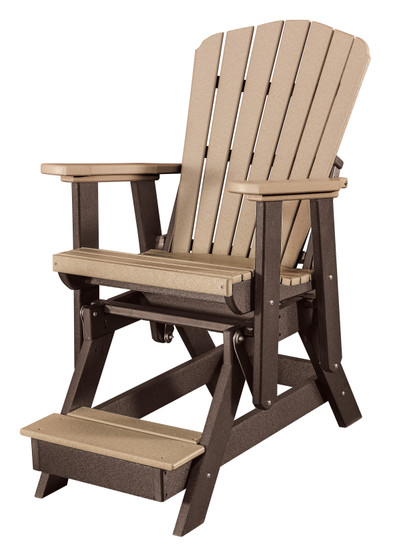 OS Home and Office Model 516CTB Fan Back Balcony Glider Made in the USA- Cedar, Tudor Brown