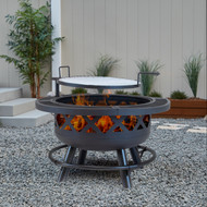 Outdoor Leisure Products Model 5511 32" Roundup Fire Pit with adjustable 20 inch cooking shelf